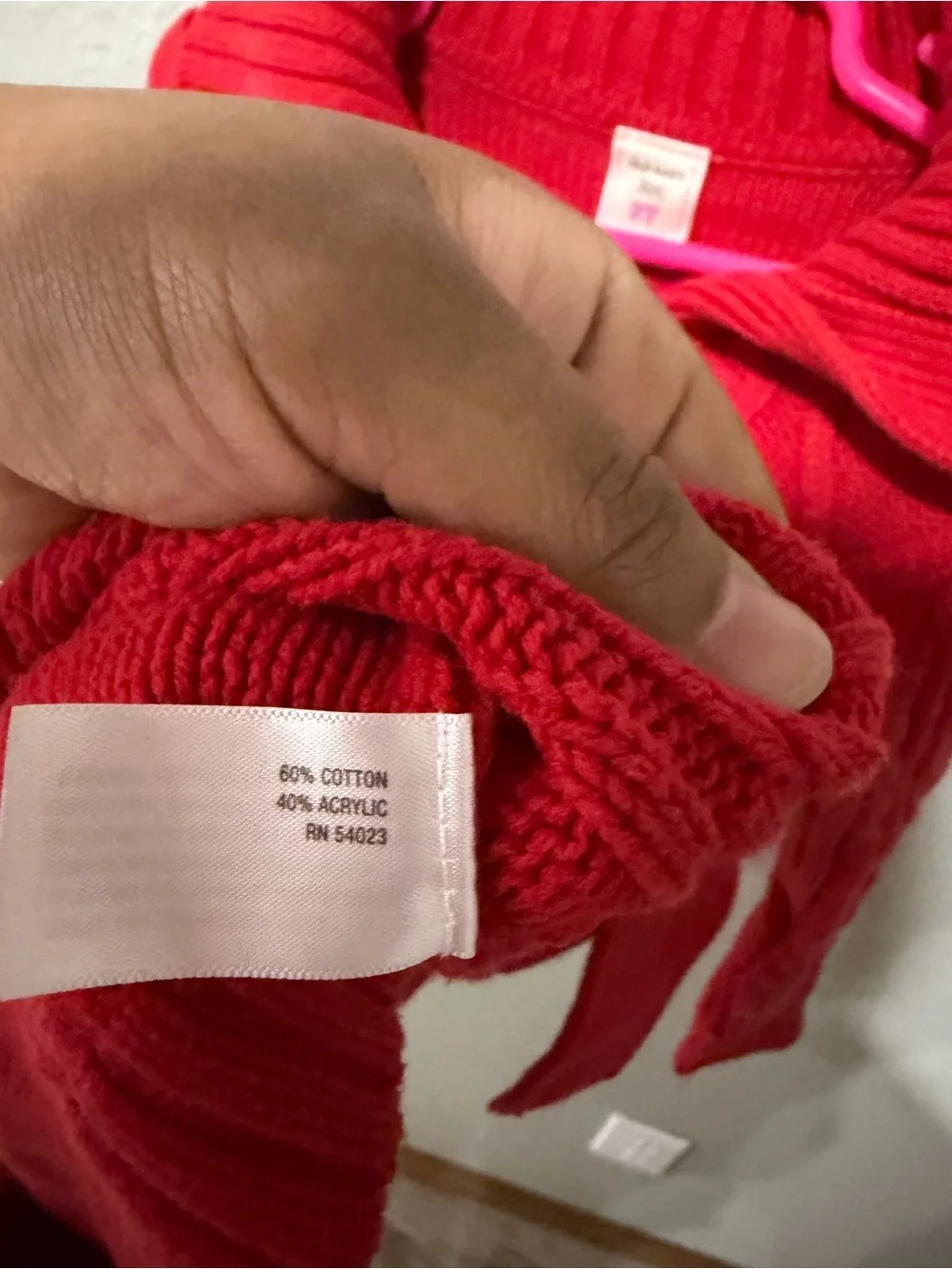 Old Navy Girls' Bright Red Cable Knit Button Cardigan with Tie Vintage Y2K